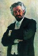 Ilya Repin Portrait of the cellist Aleksander Valerianovich Wierzbillowicz Spain oil painting artist